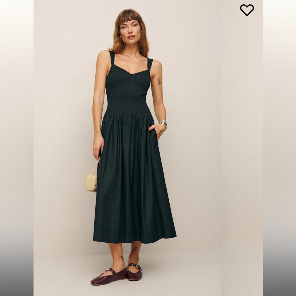 Reformation Black Midi Dress